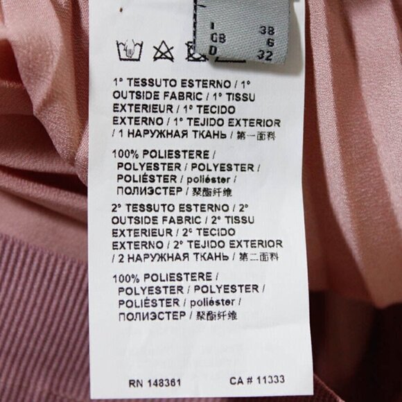 Pinko Italy Pleated Velvet Midi Skirt Pink 2 4 NWOT - Picture 6 of 9